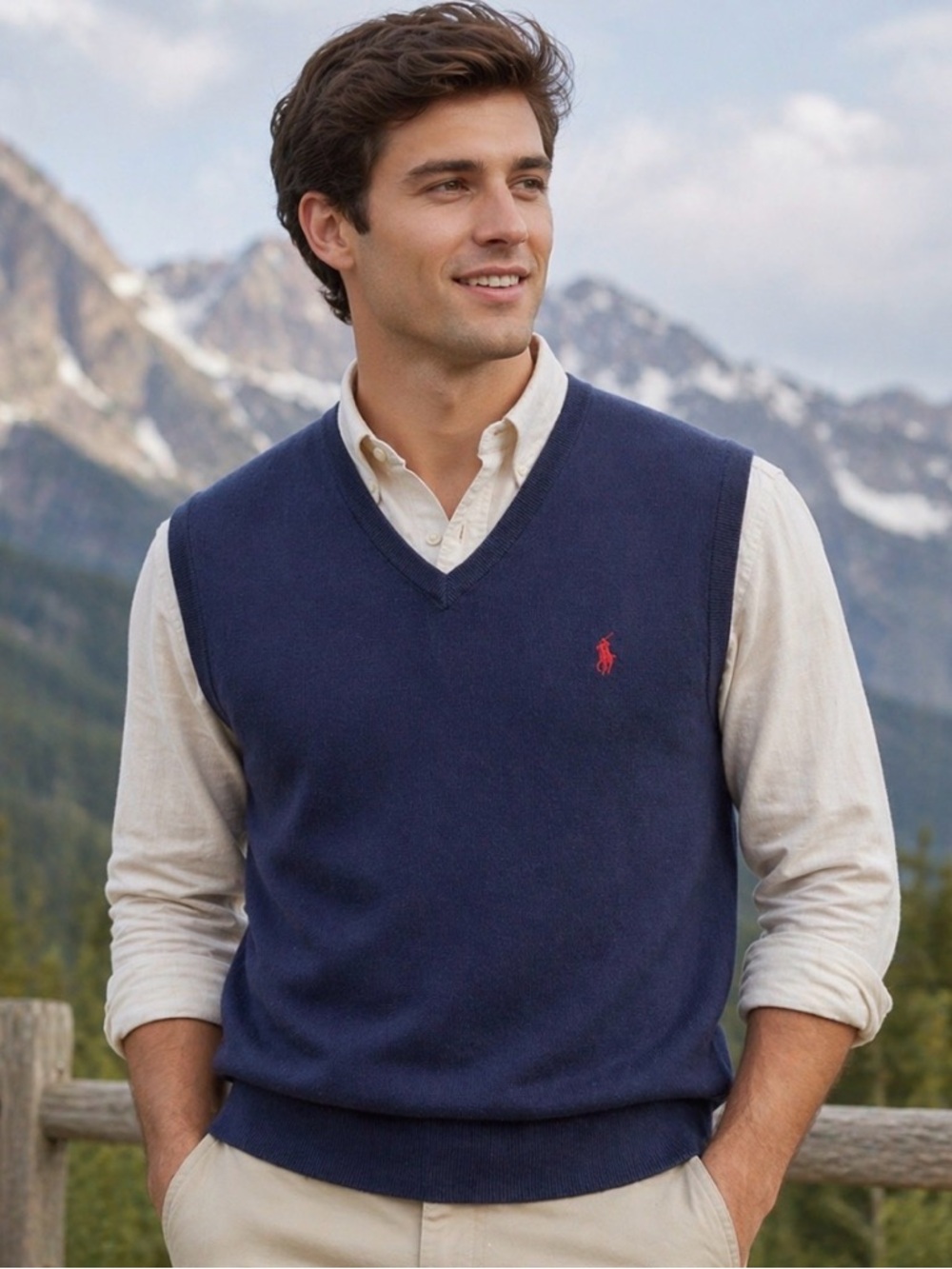 Polo by Ralph Lauren navy blue sleeveless sweater top